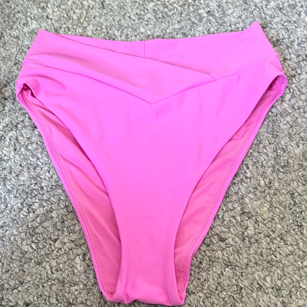 aerie Hot Pink High-Waist Bikini Bottom